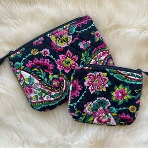 VERA BRADLEY Petal Paisley Bundle Zip Coin Purse and Zippered Pouch